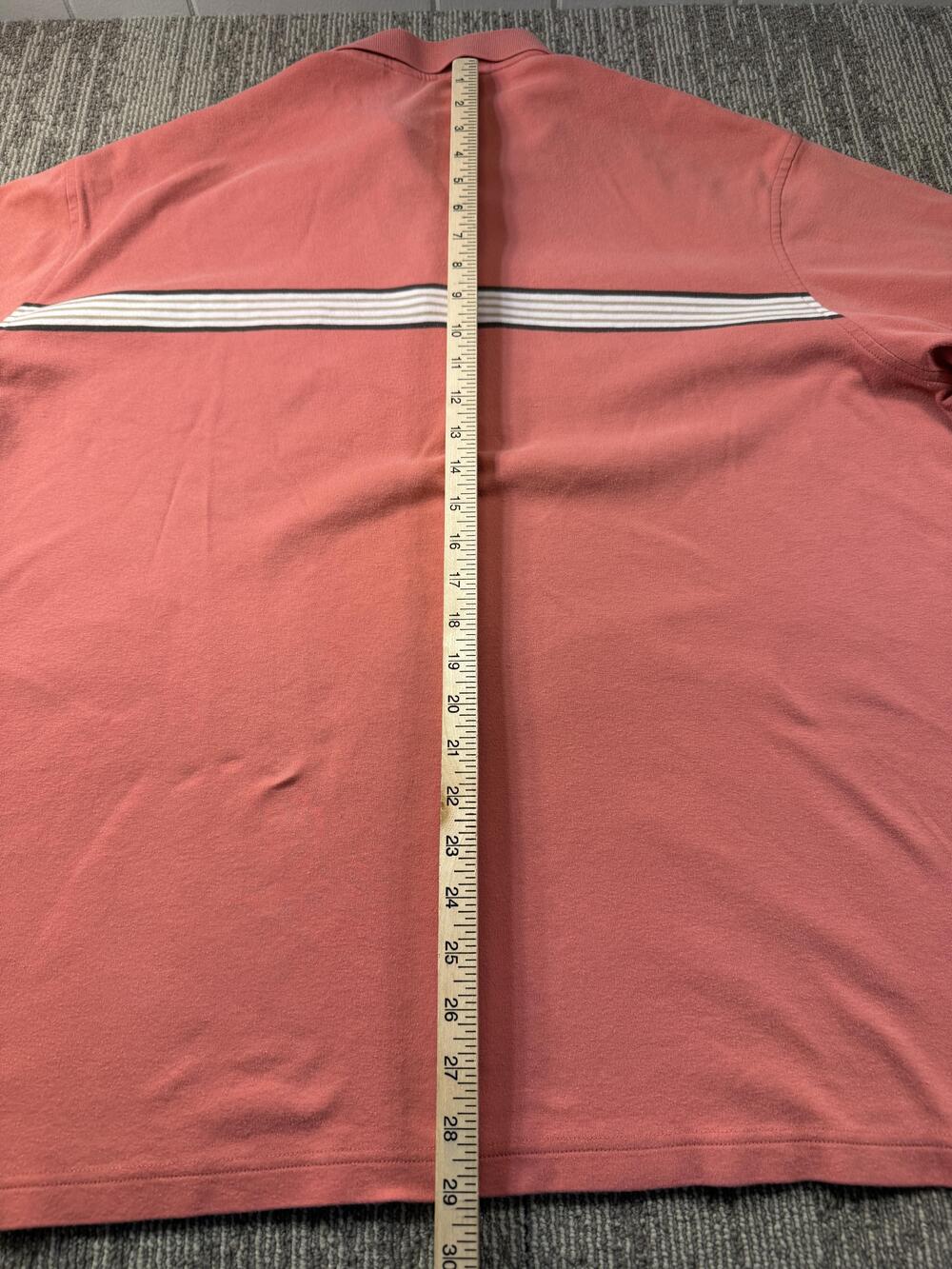 Roundtree & Yorke Polo Shirt Mens Big 3XLT Pink Stripe 100% Cotton Casual Knit - Picture 5 of 9